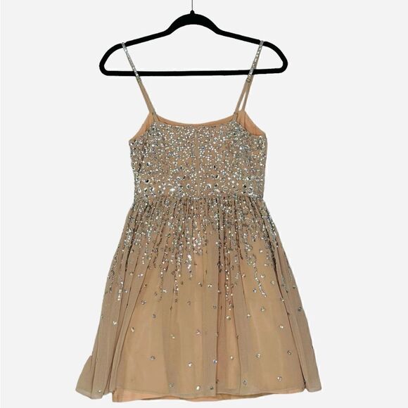 Revolve X by NBD Katy Nude Sequined Chiffon Mini Dress | XS - Picture 8 of 10